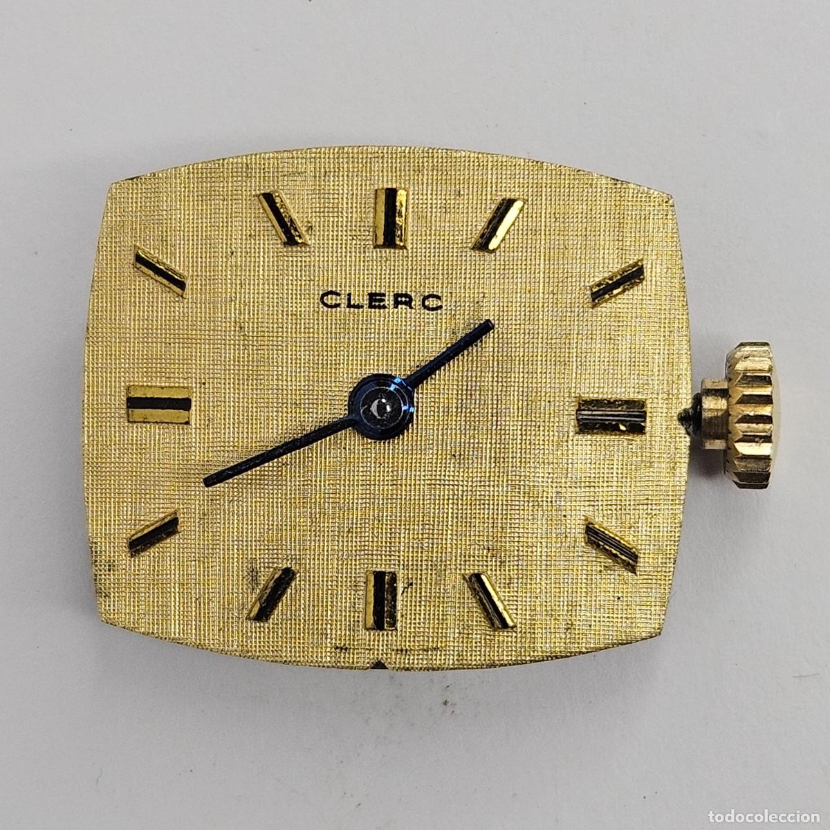 Recambios de relojes: MAQUINARIA RELOJ CLERC-CALIBRE ETA 2412-ESFERA+AGUJAS+TIJA+CORONA. A&Ntilde;OS 60
