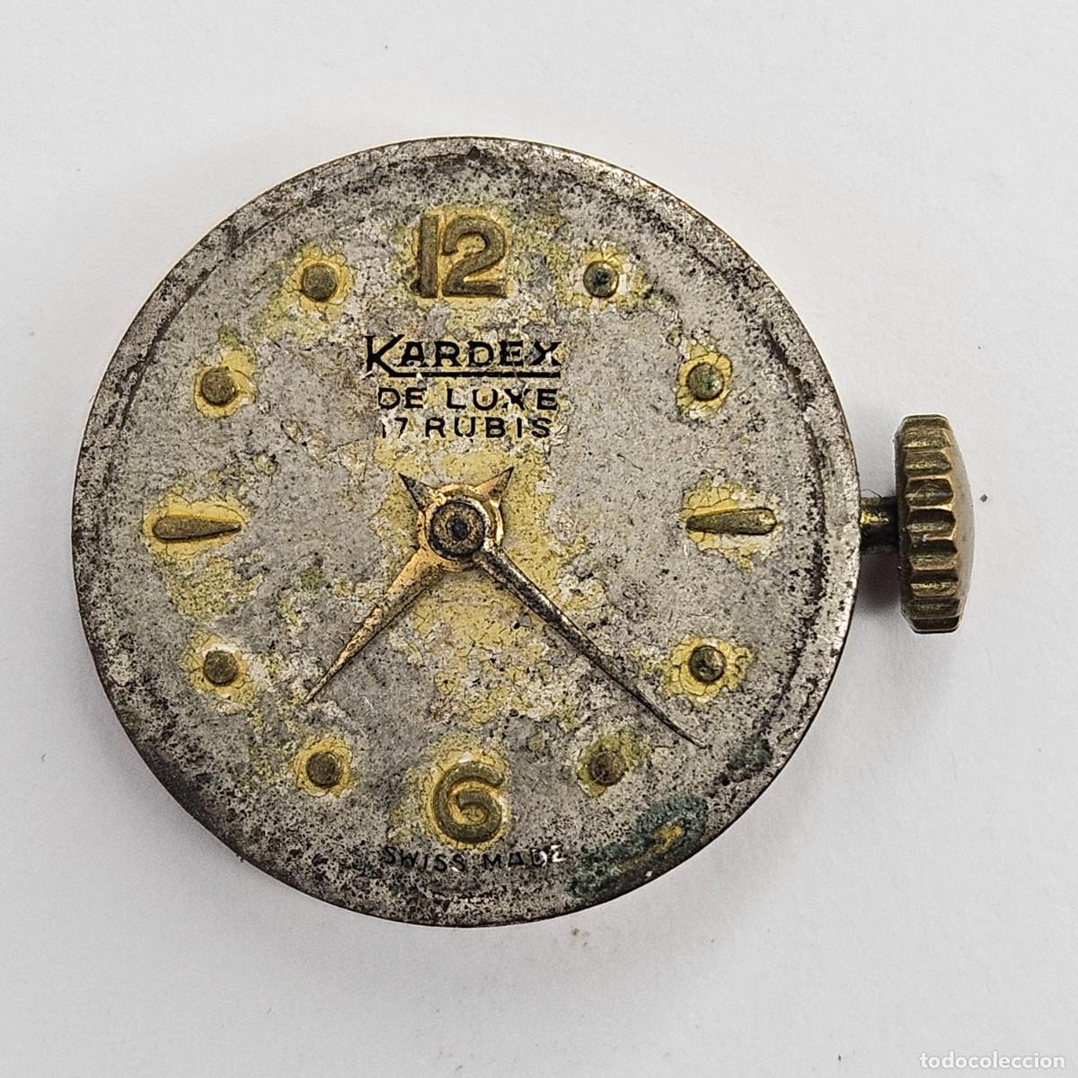 Recambios de relojes: MAQUINARIA RELOJ KARDEX LUXE-CALIBRE-AS 1001-SWISS-ESFERA+AGUJAS+TIJA+CORONA-17 JEWELS. A&Ntilde;OS 40