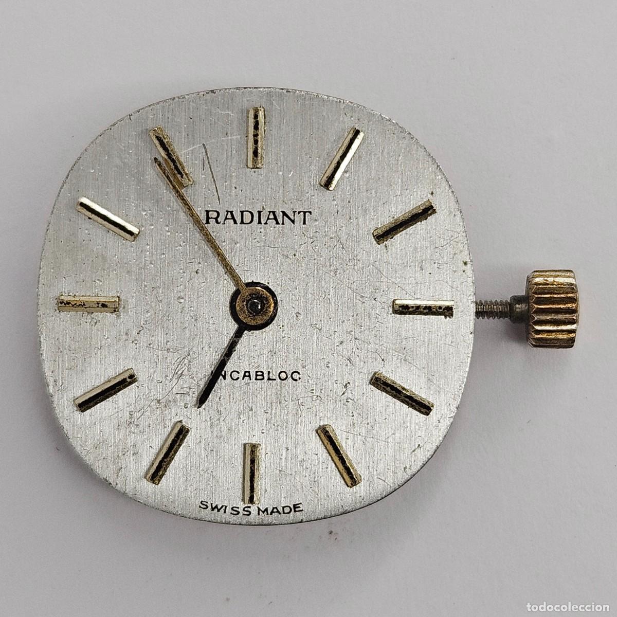 Recambios de relojes: MAQUINARIA RELOJ RADIANT-CALIBRE-ETA 2412-SWISS-AGUJAS-ESFERA-TIJA-CORONA-17 JEWELS.