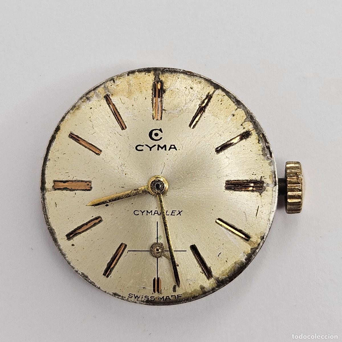 Recambios de relojes: MAQUINARIA RELOJ CYMA-CIMAFLEX R.474-CALIBRE-SWISS-AGUJAS-ESFERA-TIJA-CORONA. A&Ntilde;OS 50-60