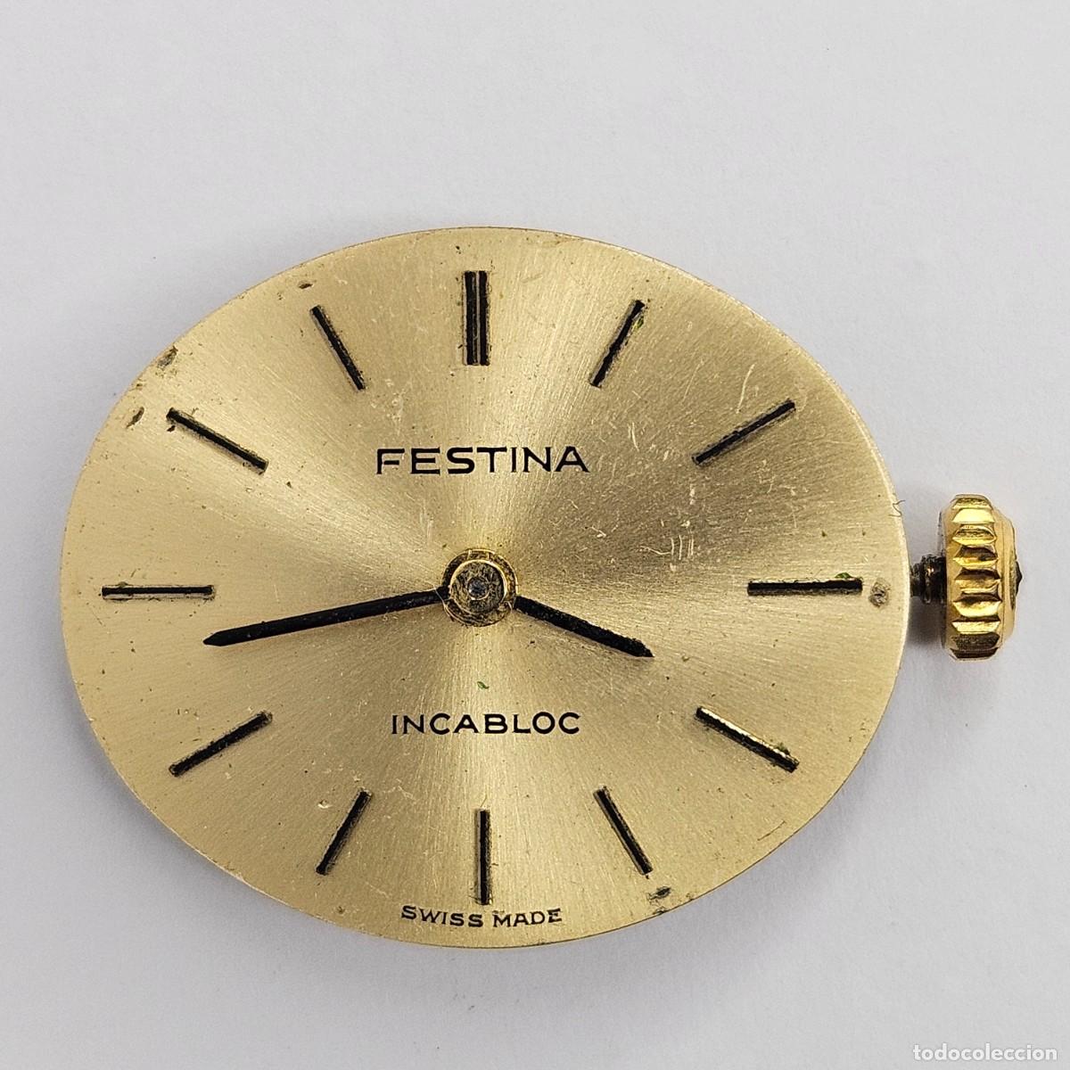 Recambios de relojes: MAQUINARIA RELOJ FESTINA-CALIBRE-ETA 2512-1-SWISS-AGUJAS-ESFERA-TIJA-CORONA. A&Ntilde;OS 70