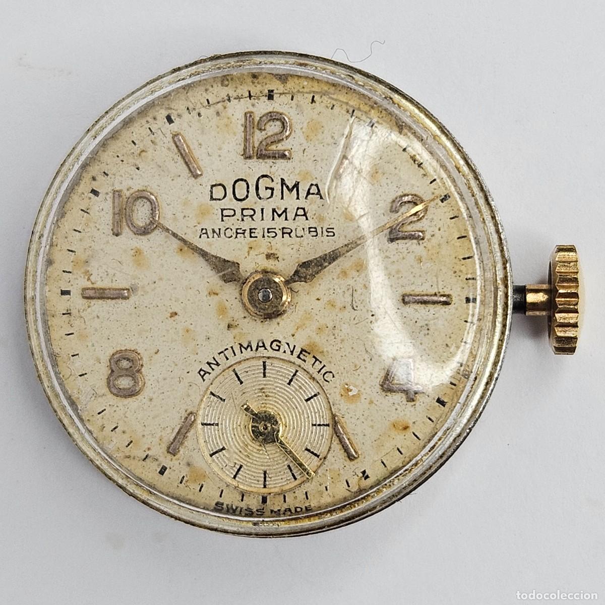 Recambios de relojes: MAQUINARIA RELOJ DOGMA PRIMA-CALIBRE ETA 2325-SWISS-15 RUBIS-ESFERA-TIJA-AGUJAS-CORONA. A&Ntilde;OS 50