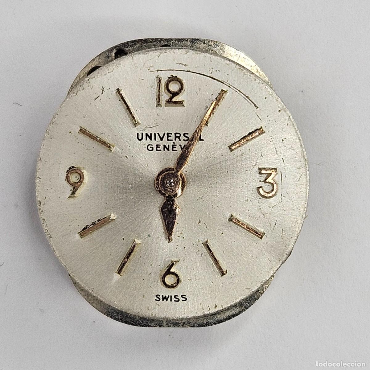 Recambios de relojes: MAQUINARIA RELOJ UNIVERSAL GENEVE 501-CALIBRE-SWISS-ESFERA-AGUJAS-17 JEWELS. A&Ntilde;OS 50