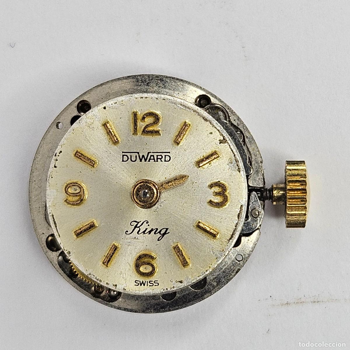 Recambios de relojes: MAQUINARIA RELOJ DUWARD KING 2417-CALIBRE-NF-ETA 2417-ESFERA-TIJA-CORONA-15 RUBIS. A&Ntilde;OS 50-60