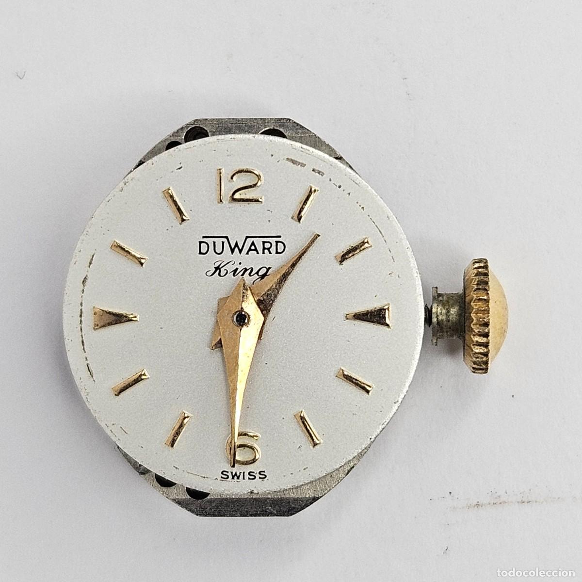Recambios de relojes: MAQUINARIA RELOJ DUWARD KING-CALIBRE-AS 1012-17 JEWELS-ESFERA-TIJA-CORONA-AGUJAS. A&Ntilde;OS 50-60