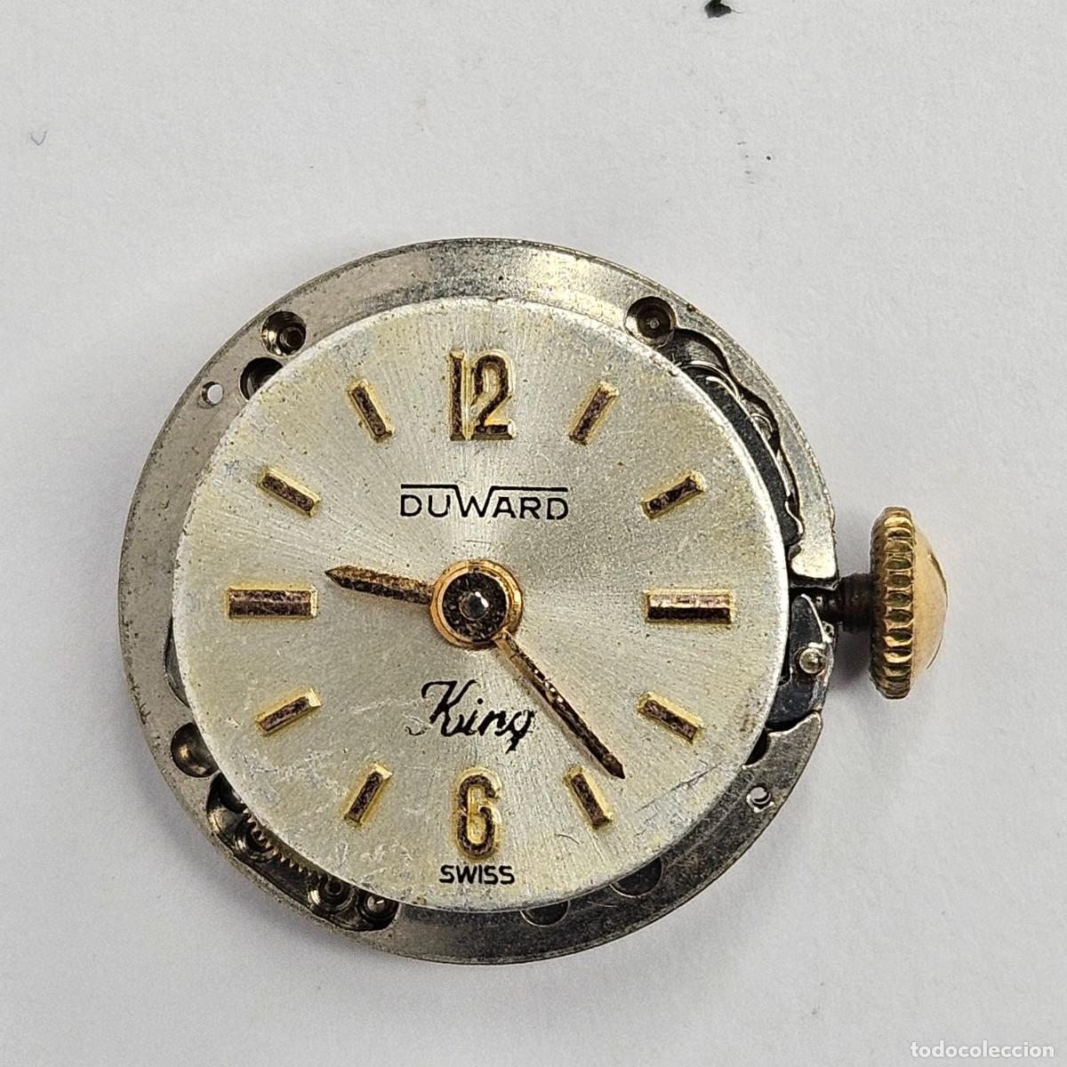 Recambios de relojes: MAQUINARIA RELOJ DUWARD KING 2417-CALIBRE-ETA 2417-SWIS-ESFERA-AGUJAS-TIJA-CORONA. A&Ntilde;OS 50-60