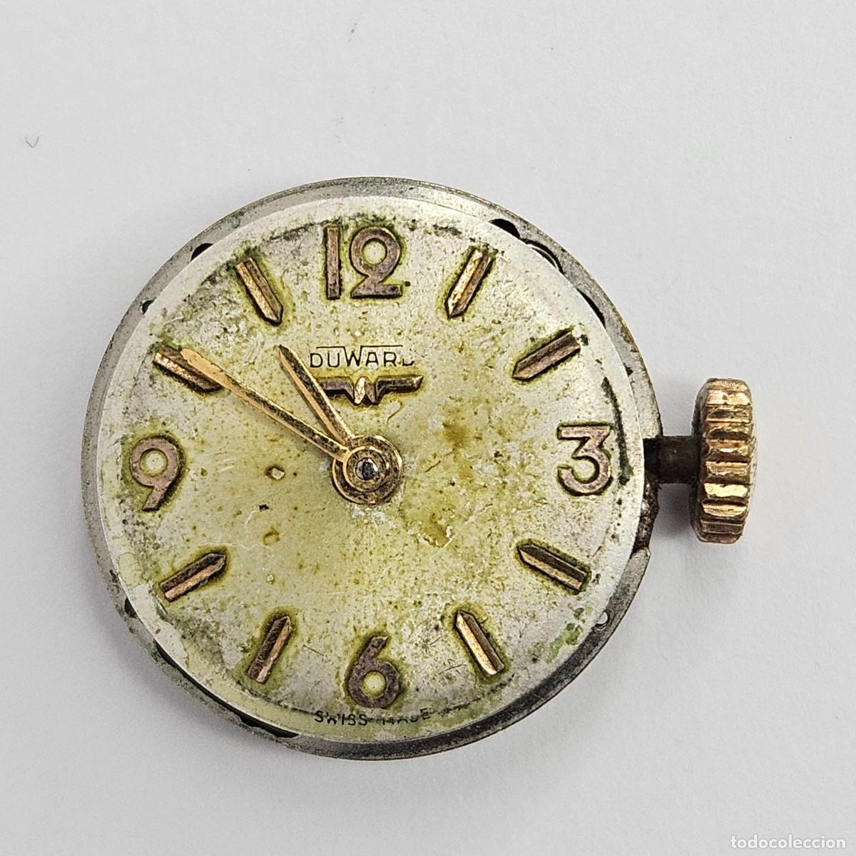 Recambios de relojes: MAQUINARIA RELOJ DUWARD-CALIBRE ETA 2410-SWISS MADE-ESFERA-TIJA-CORONA-AGUJAS. A&Ntilde;OS 50-60