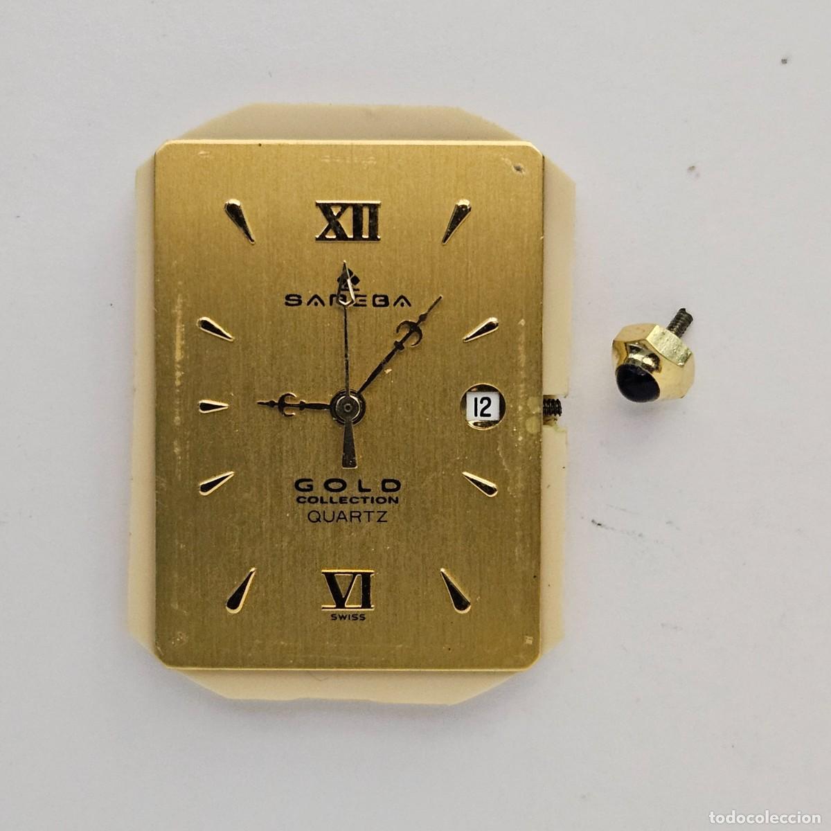 Recambios de relojes: MAQUINARIA RELOJ-SAREGA GOLD QUARTZ-CALIBRE-ETA 956.112-7 JEWELS- ESFERA+AGUJAS+CORONA ZAFIRO-HOMBRE