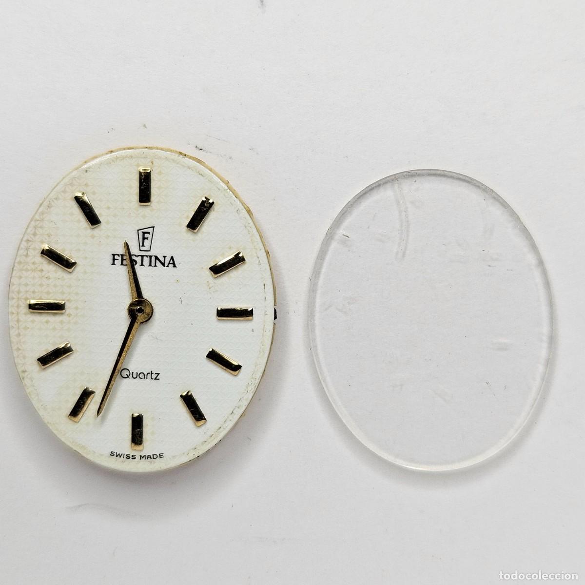 Recambios de relojes: MAQUINARIA RELOJ-FESTINA QUARTZ-CALIBRE-ETA 976.001-SWISS-ESFERA-AGUJAS-CRISTAL-6 JEWELS
