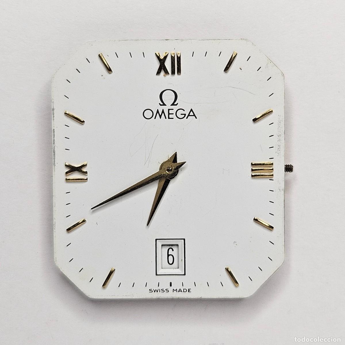 Recambios de relojes: MAQUINARIA RELOJ-OMEGA QUARTZ-CALIBRE ETA 210.011-ESFERA+AGUJAS+CORONA &Omega;+CRISTAL-CALENDARIO-A&Ntilde;OS 90