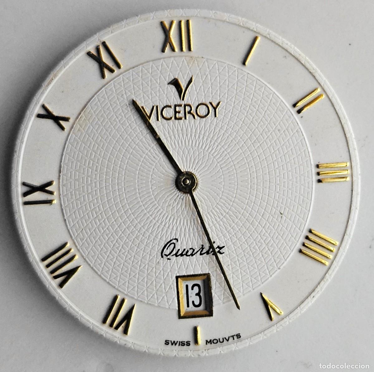 Recambios de relojes: MAQUINARIA RELOJ-VICEROY QUARTZ-CALIBRE-ETA 955.412-ESFERA-AGUJAS-CALENDARIO- SWISS.7 JEWELS-HOMBRE