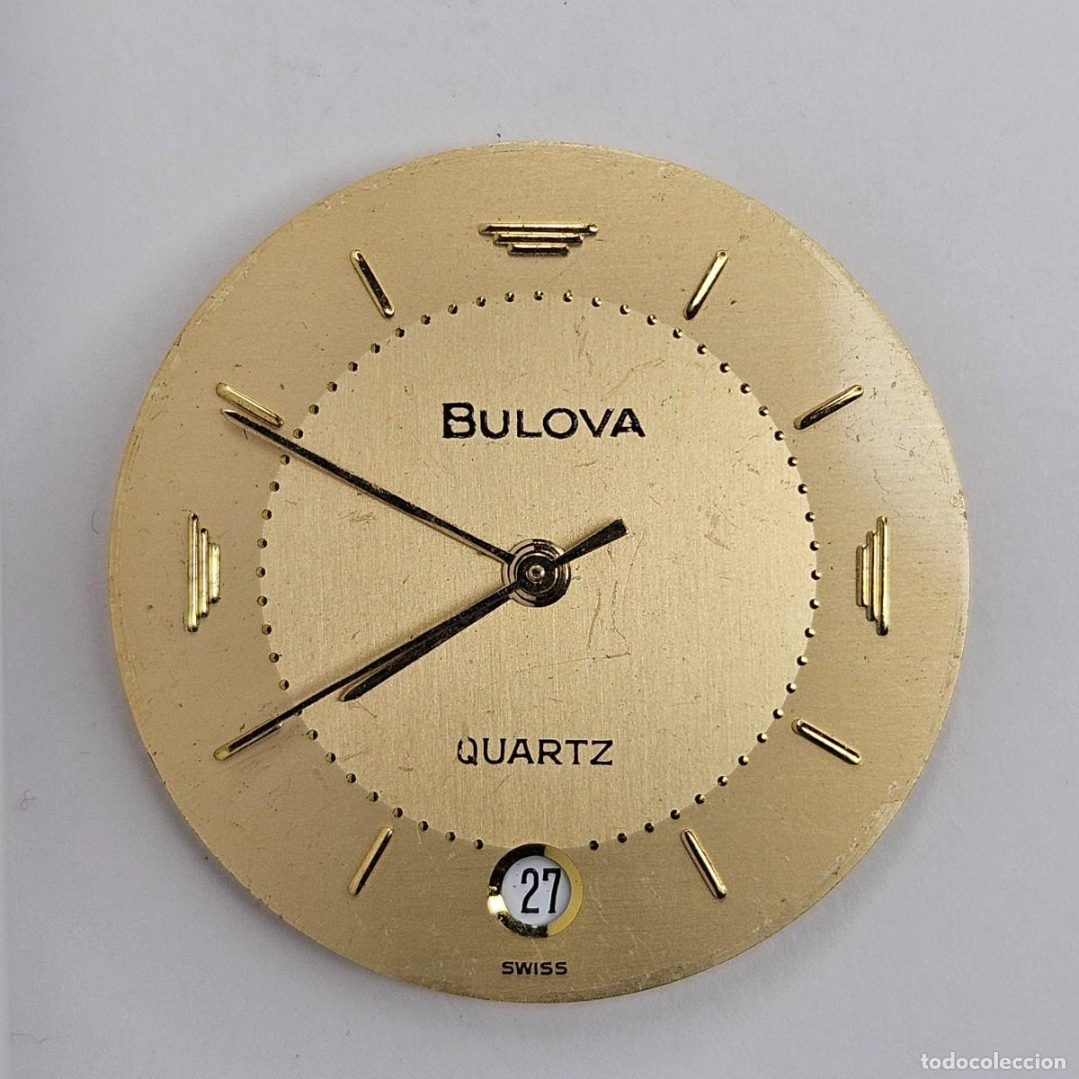 Recambios de relojes: MAQUINARIA RELOJ-BULOVA QUARTZ 6080.10-CALIBRE ETA 255.411-AGUJAS-CALENDARIO ESFERA-6 JEWELS-HOMBRE