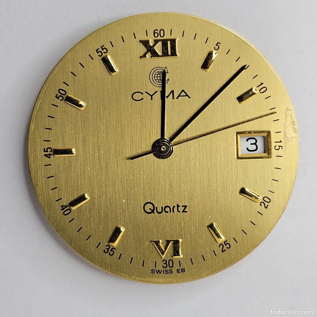 Recambios de relojes: MAQUINARIA RELOJ CYMA QUARTZ-CALIBRE-ETA 255.411-SWISS-ESFERA-&Oslash; 27,1 MM-AGUJAS-CALENDARIO-HOMBRE