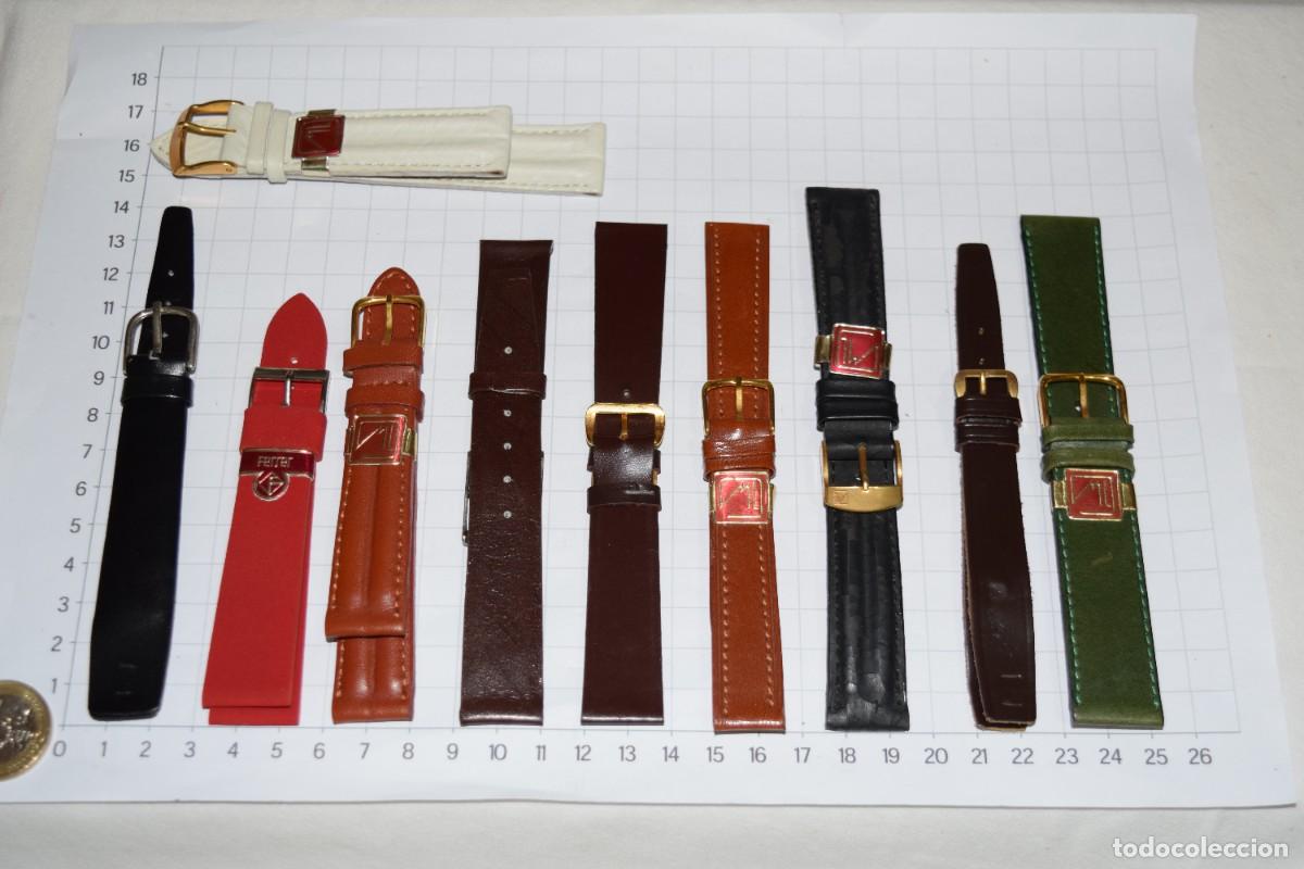 Recambios de relojes: VINTAGE - Lote 10 CORREAS diferentes, de piel, para relojes antiguos &iexcl;Mira fotos y detalles! Lote 03