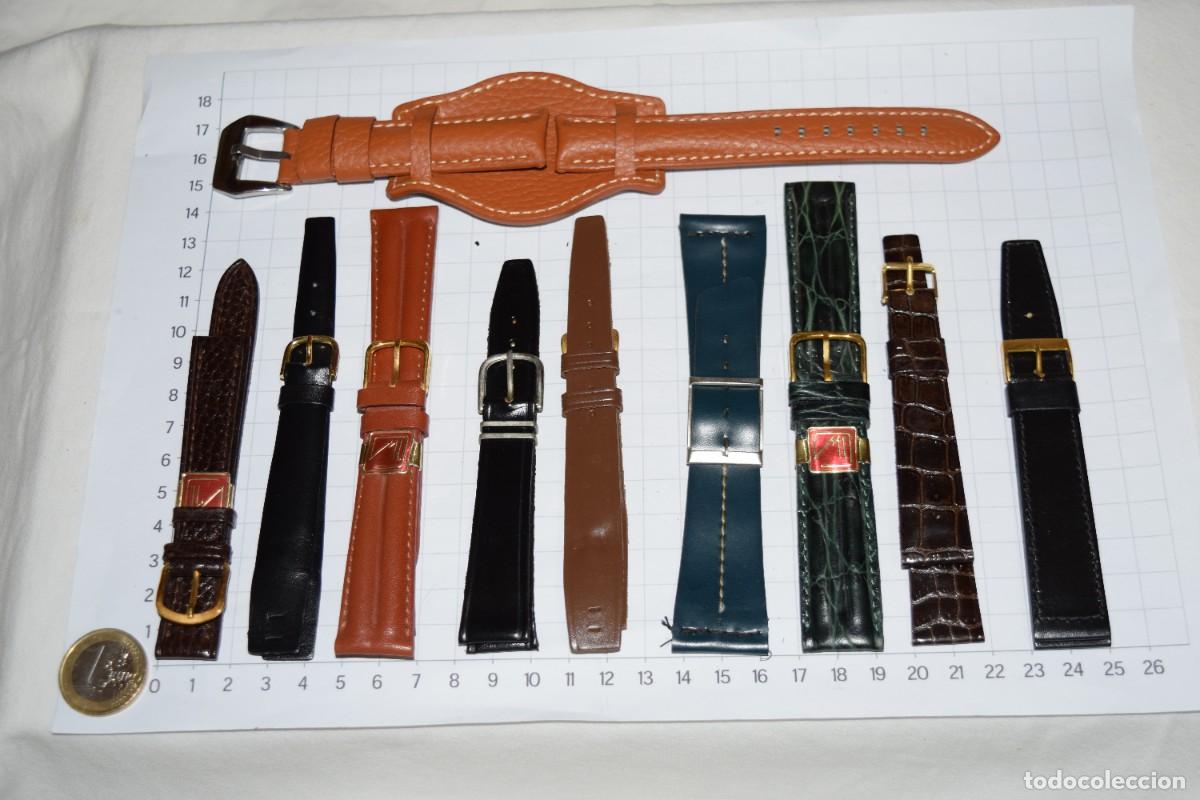 Pe&ccedil;as de reposi&ccedil;&atilde;o de rel&oacute;gios: VINTAGE - Lote 10 CORREAS diferentes, de piel, para relojes antiguos &iexcl;Mira fotos y detalles! Lote 04