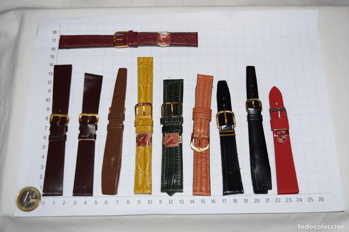 Recambios de relojes: VINTAGE - Lote 10 CORREAS diferentes, de piel, para relojes antiguos &iexcl;Mira fotos y detalles! Lote 06