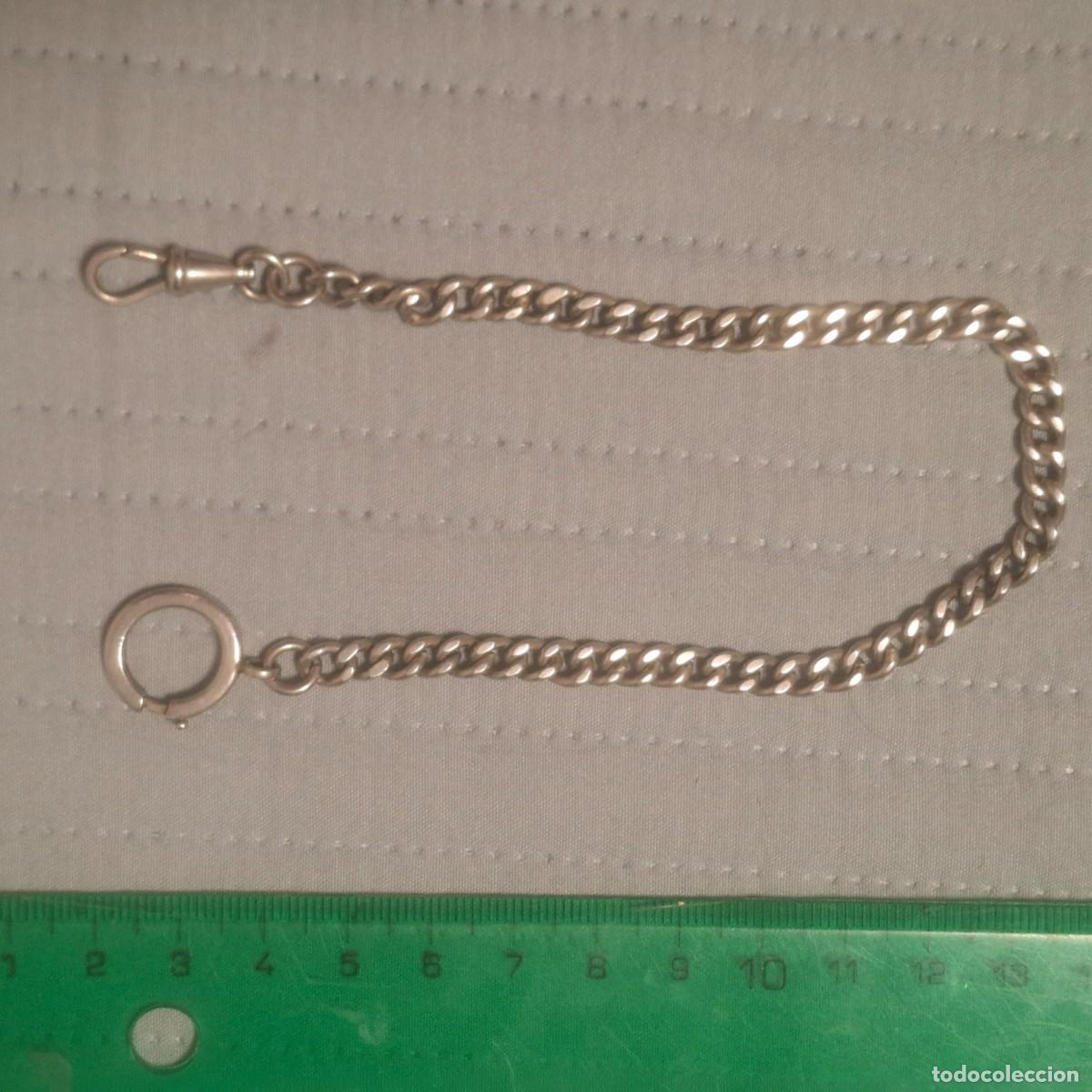 Recambios de relojes: Leontina de plata de reloj de bolsillo S XIX. 25,4:ctm 15 gramos