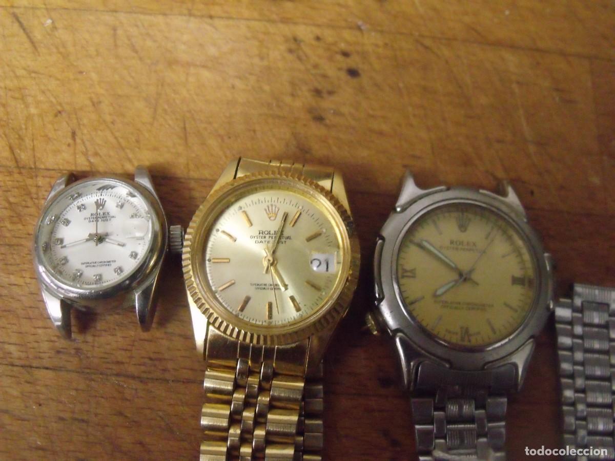 Recambios de relojes: 3 RELOJES DE PULSERA-IMITACION- pulseras metalicas-LOTE 259-97-1 MECANICO FUNCIONA