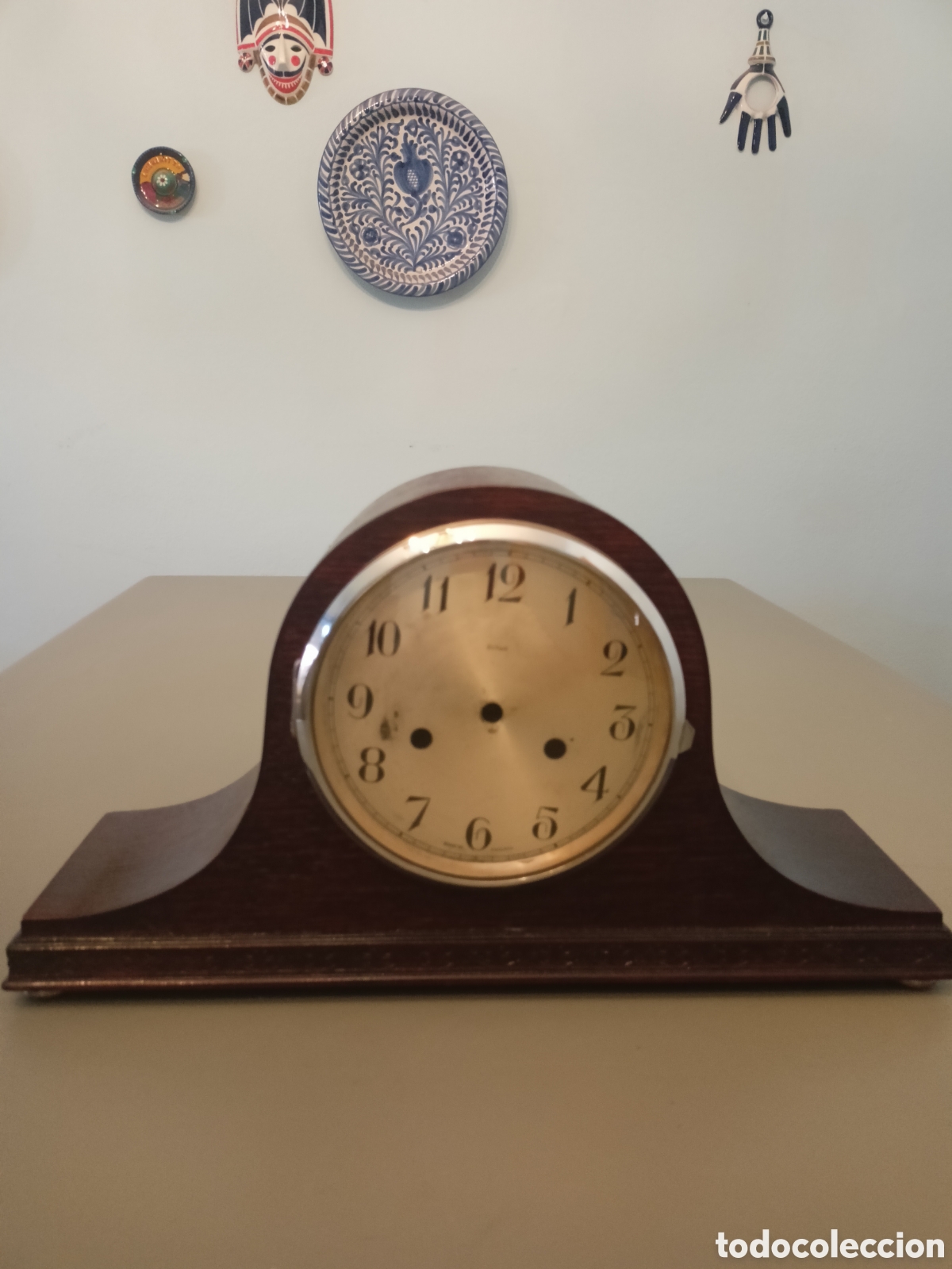 Recambios de relojes: ANTIGUA CAJA DE MADERA RELOJ SOBREMESA SOMBRERO NAPOLEON