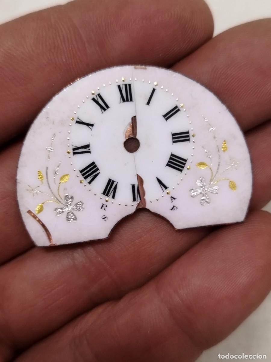 Recambios de relojes: Antiguo dial, esfera de reloj de bolsillo. De porcelana esmaltada.