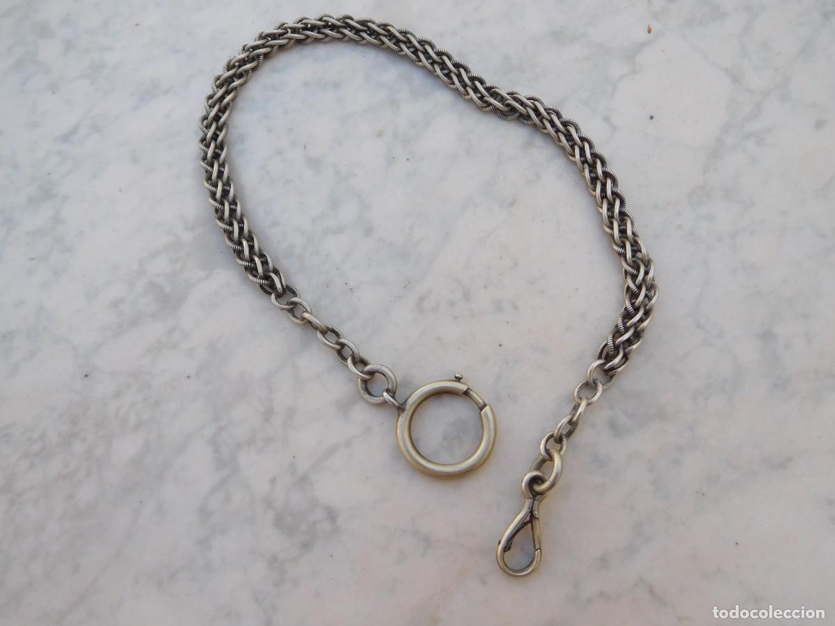 Recambios de relojes: Cadena de plata antigua para reloj de bolsillo