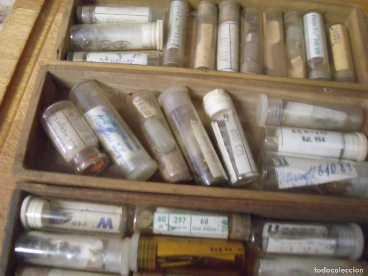 Recambios de relojes: GRAN LOTE DE 3 CAJAS CON 30 TUBITOS CON PIEZAS PARA REPARACION RELOJES MECANICOS-LOTE 669