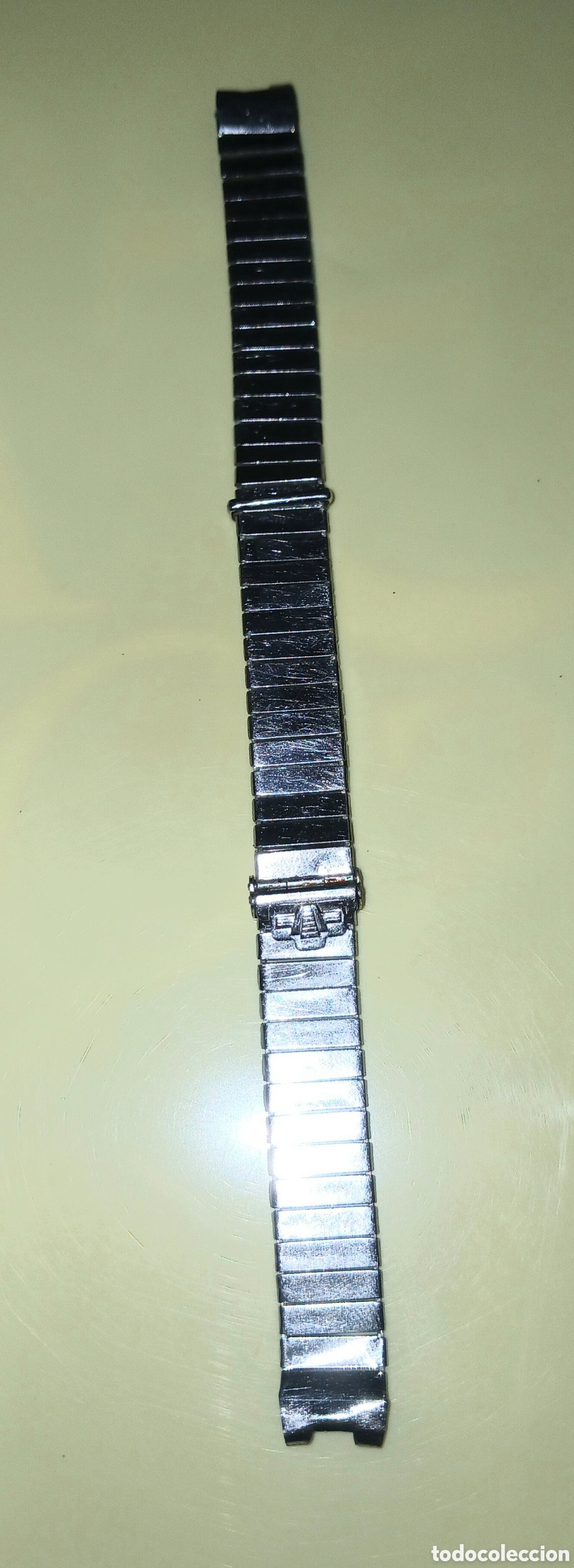 Recambios de relojes: Correa acero vintage reloj Festina, cierre ajustable deslizante, 12 mm ancho, regulable 11 a 21 mm