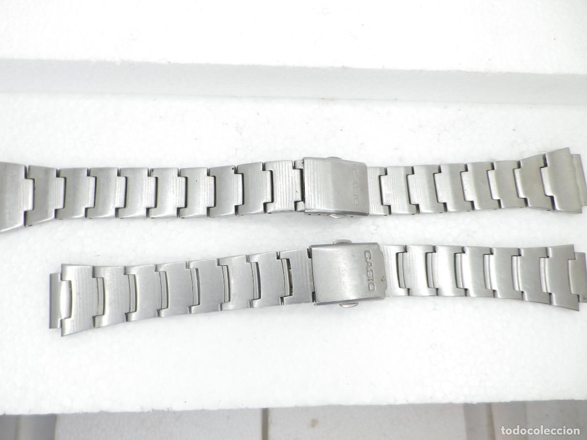 Recambios de relojes: LOTE DE 2 CORREAS ARMIS ORIGINALES CASIO VINTAGE ACERO INOX BUEN ESTADO WATCHES