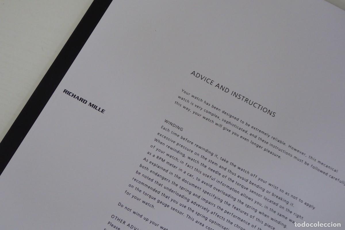 Recambios de relojes: Richard Mille folder and instructions RM 005-1 - Foto 7