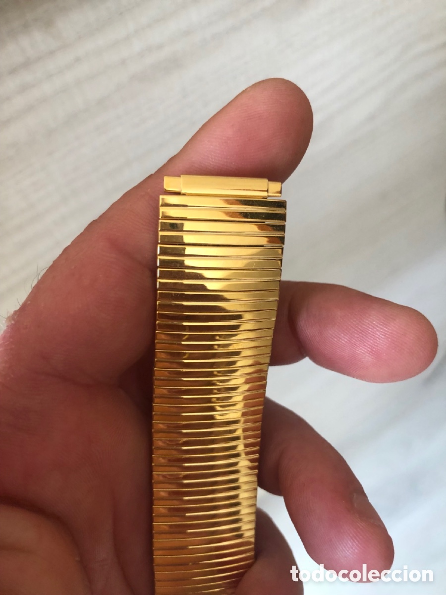 Recambios de relojes: Correa extensible ba&ntilde;o de oro a estrenar - Foto 2