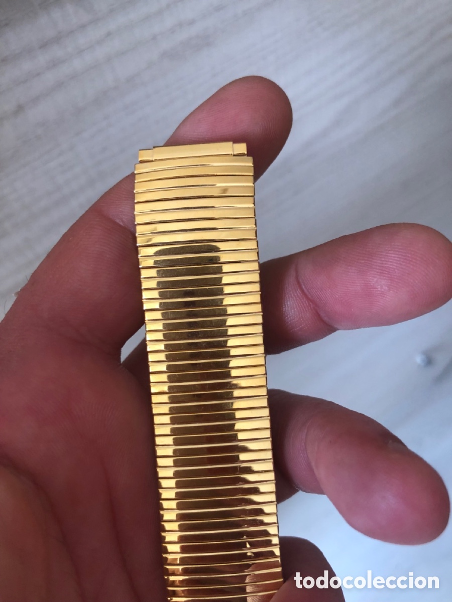 Recambios de relojes: Correa extensible ba&ntilde;o de oro a estrenar - Foto 4