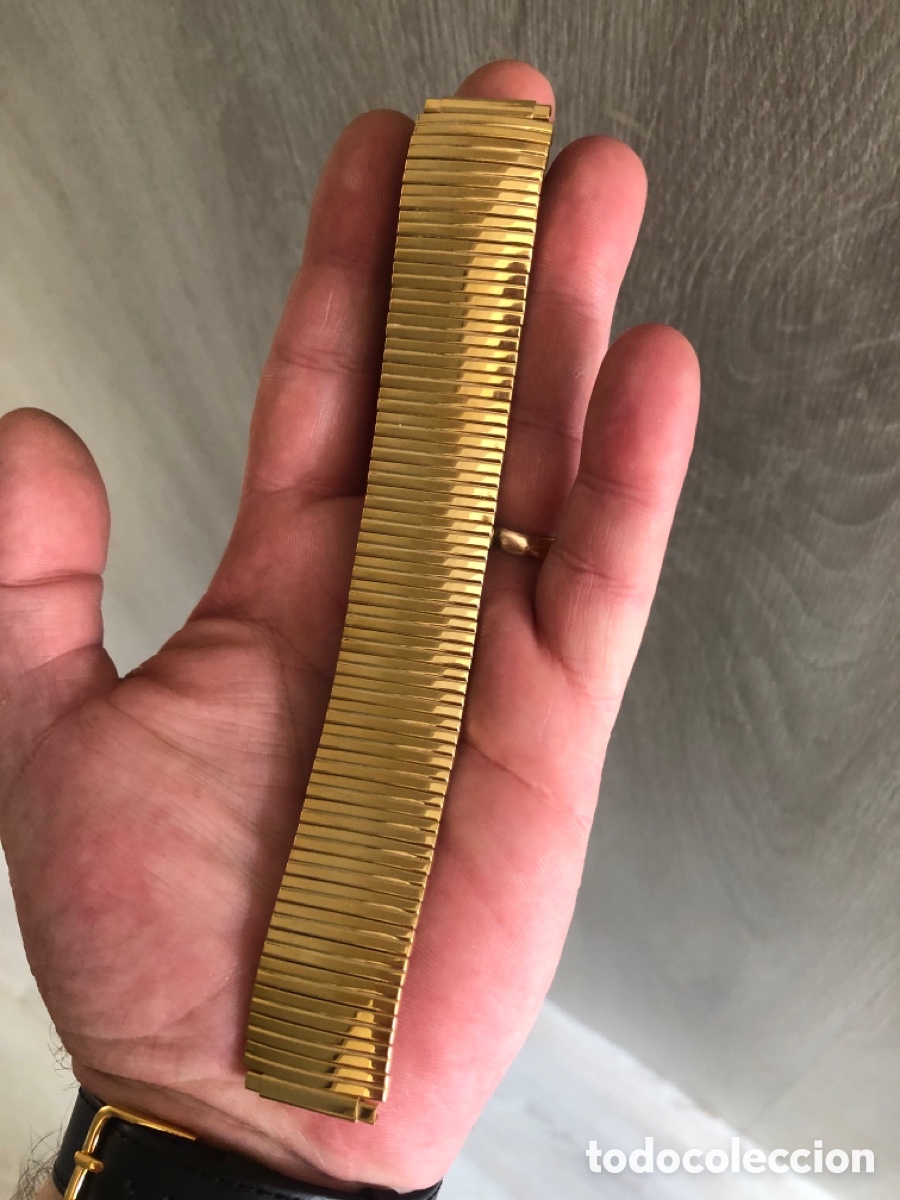 Recambios de relojes: Correa extensible ba&ntilde;o de oro a estrenar - Foto 6