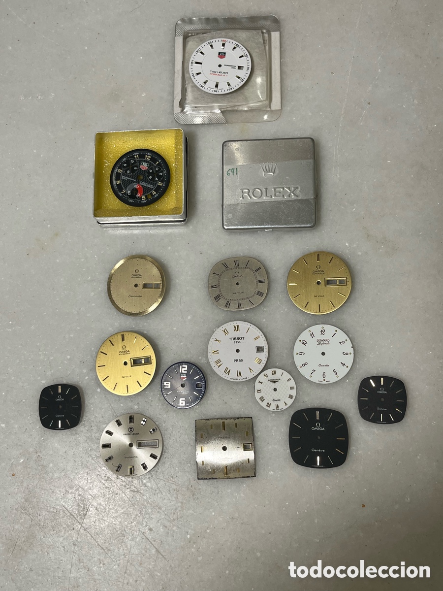 Recambios de relojes: Lote esferas reloj Omega Tag Heuer etc