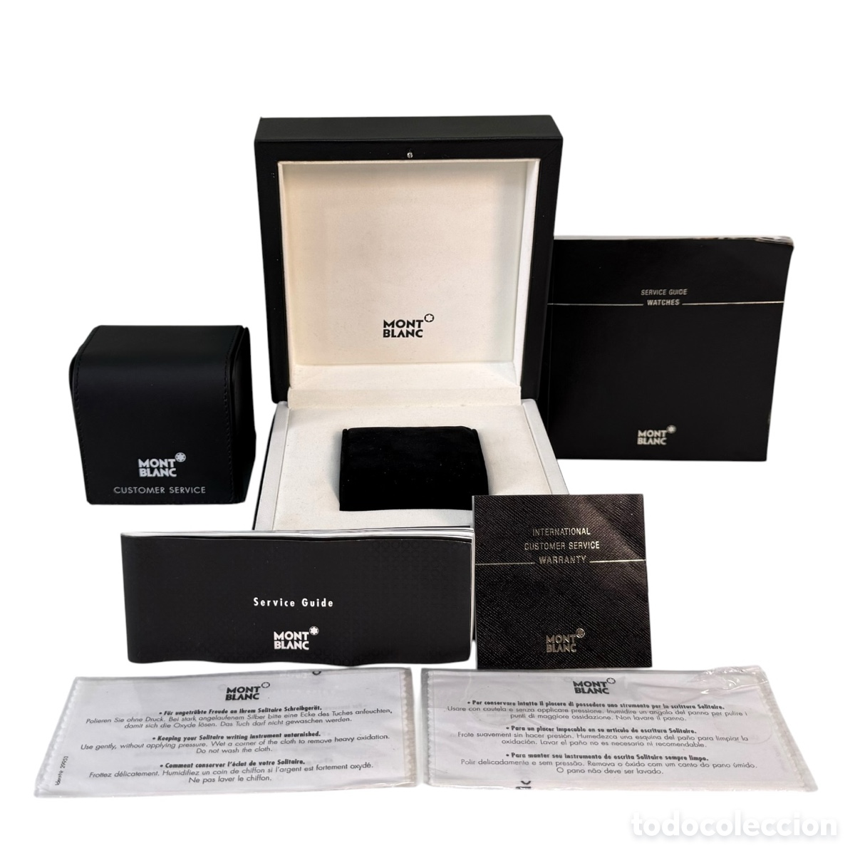 Recambios de relojes: MONTBLANC. Set de Presentaci&oacute;n Montblanc: Caja de Reloj, Estuche de Piel y documentos Meisterst&uuml;ck