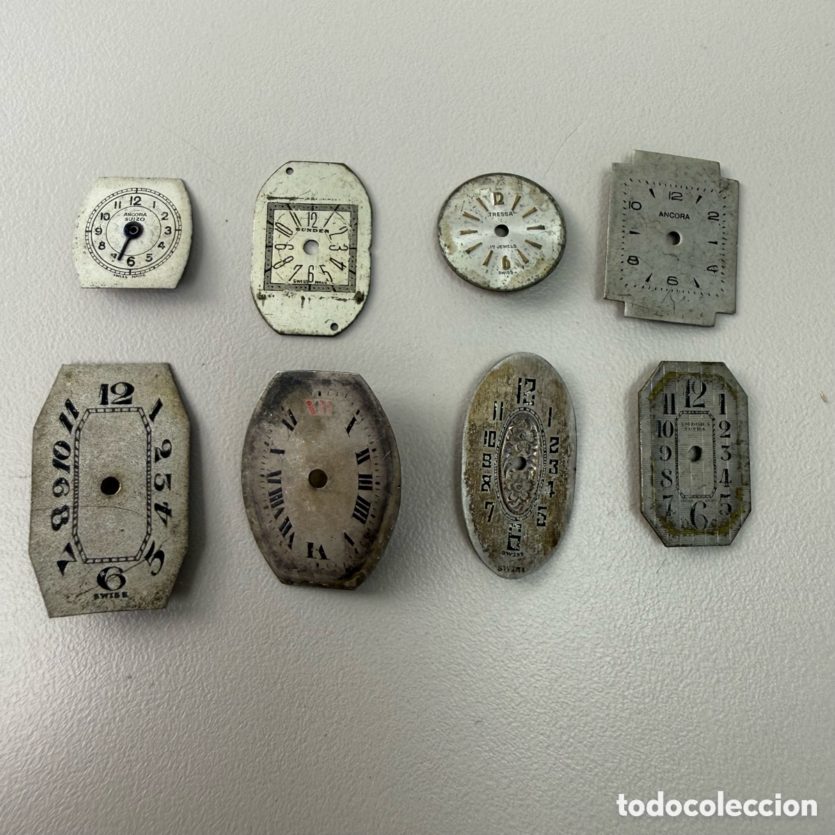 Recambios de relojes: Lote 8 esferas antiguas de reloj de pulsera para se&ntilde;ora.