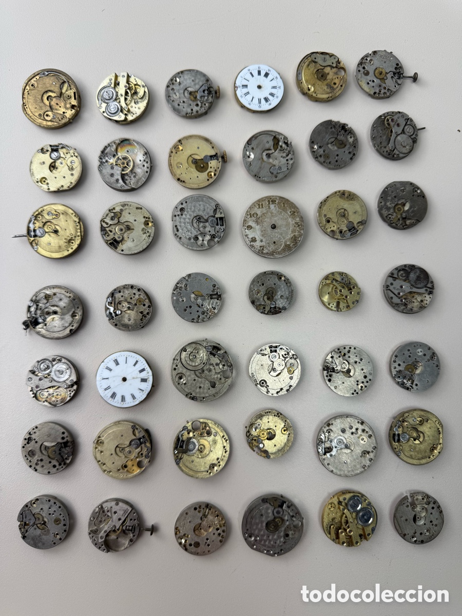 Recambios de relojes: Colecci&oacute;n 42 m&aacute;quinas de reloj de bolsillo para piezas o restauraci&oacute;n