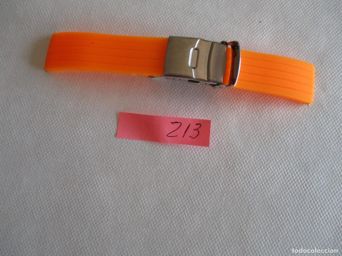 Recambios de relojes: CORREA CAUCHO PRECIOSA PARA RELOJ, LARGO 15 CM. CONECSION 2.2 CM. PASADOR INCORPORADO.