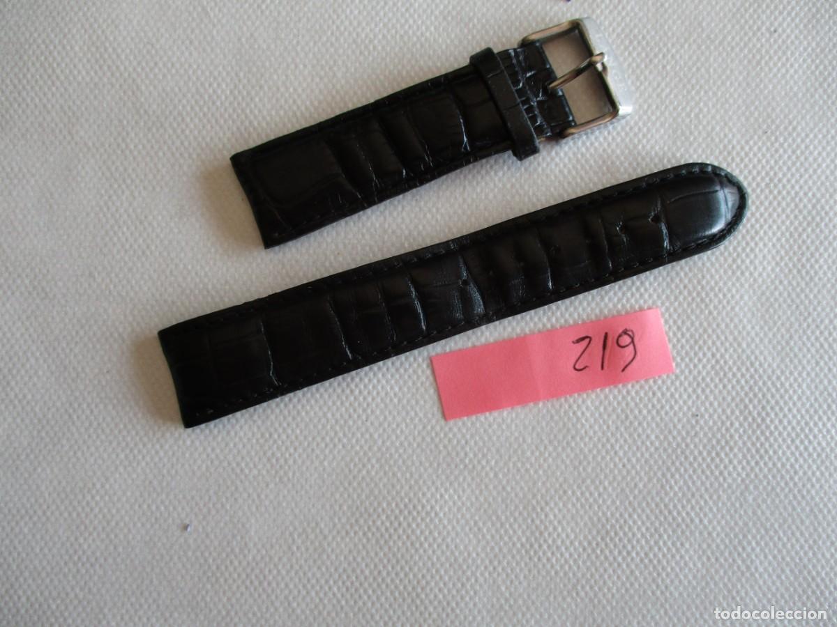 Recambios de relojes: CORREA PIEL RELOJ , NEGRA , LARGO 20 O 21 CM. CONECSION ANCHO 2.1 CM. ESTADO NORMAL.