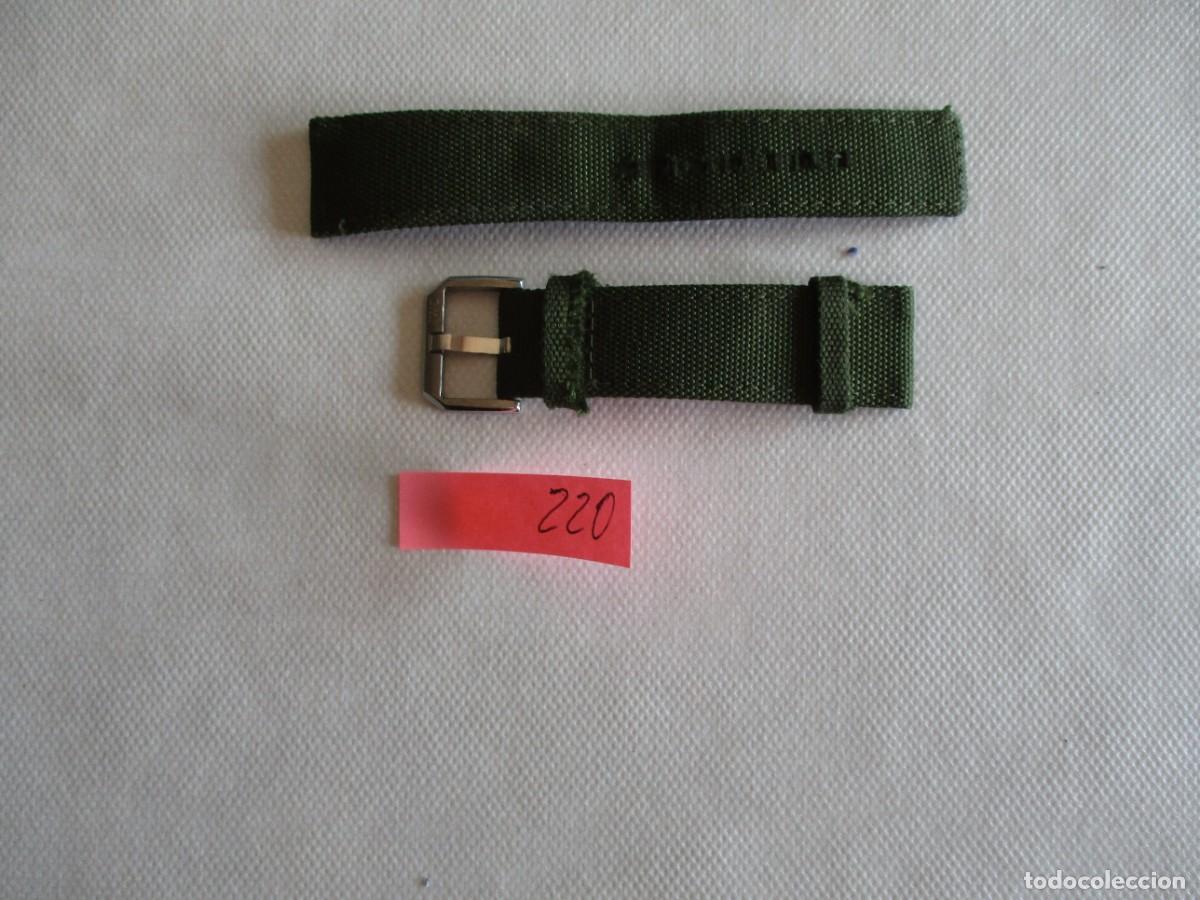 Recambios de relojes: CORREA RELOJ TEXTIL , COLOR VERDE , LARGO TOTAL 21 CM.CONECSION ANCHOM 2 CM. VER FOTOS.