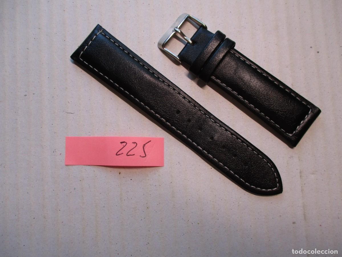 Recambios de relojes: CORREA RELOJ PIEL NEGRA, NUEVA , LARGO 19.5 CM. ANCHA 2 CM CONECCSION 2.1 CM. SIN PASADORES, FOTOS