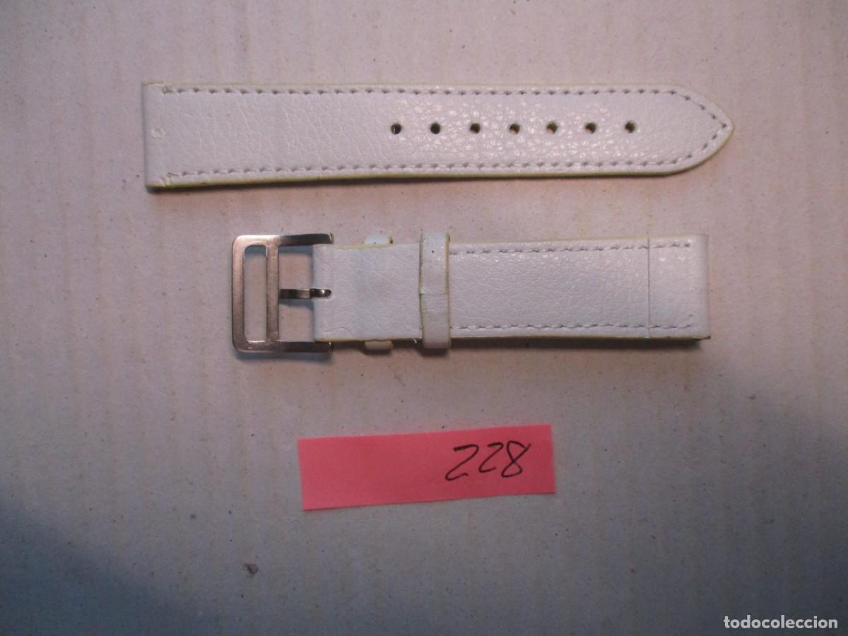 Recambios de relojes: CORREA RELOJ PIEL BLANCA , LARGO 18.5 CM ANCHO 1.6 A 1.9 CM CONECSION 1.9 CM SIN PASADORES, FOTOS.