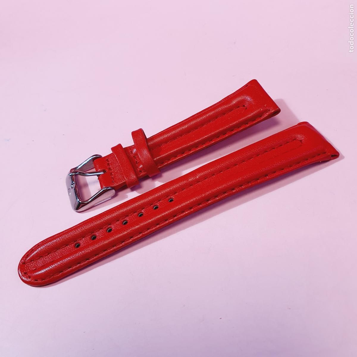 Recambios de relojes: CORREA RELOJ-MX ONDA-PIEL GENUINA-20 MM-ROJA-NUEVA-VER FOTOGRAF&Iacute;AS.
