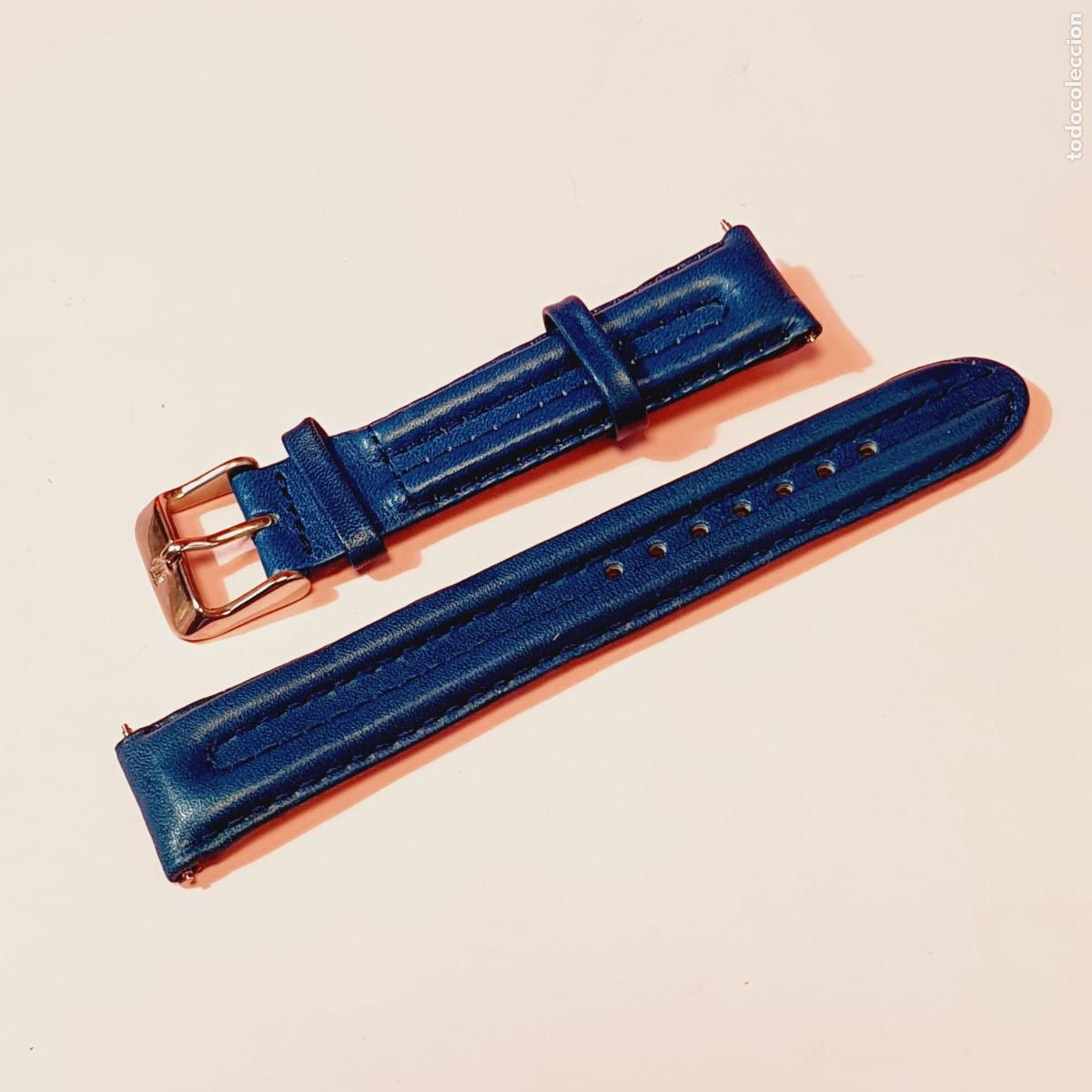 Recambios de relojes: CORREA RELOJ-MX ONDA-20 MM-GENUINA PIEL-AZUL-NUEVA-VER FOTOGRAF&Iacute;AS.