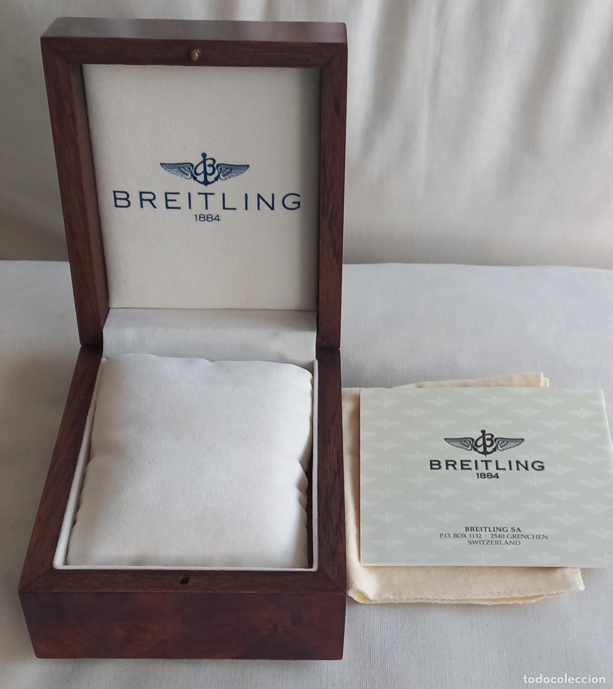 Recambios de relojes: Estuche o caja de Madera para Reloj Breitling 1984.