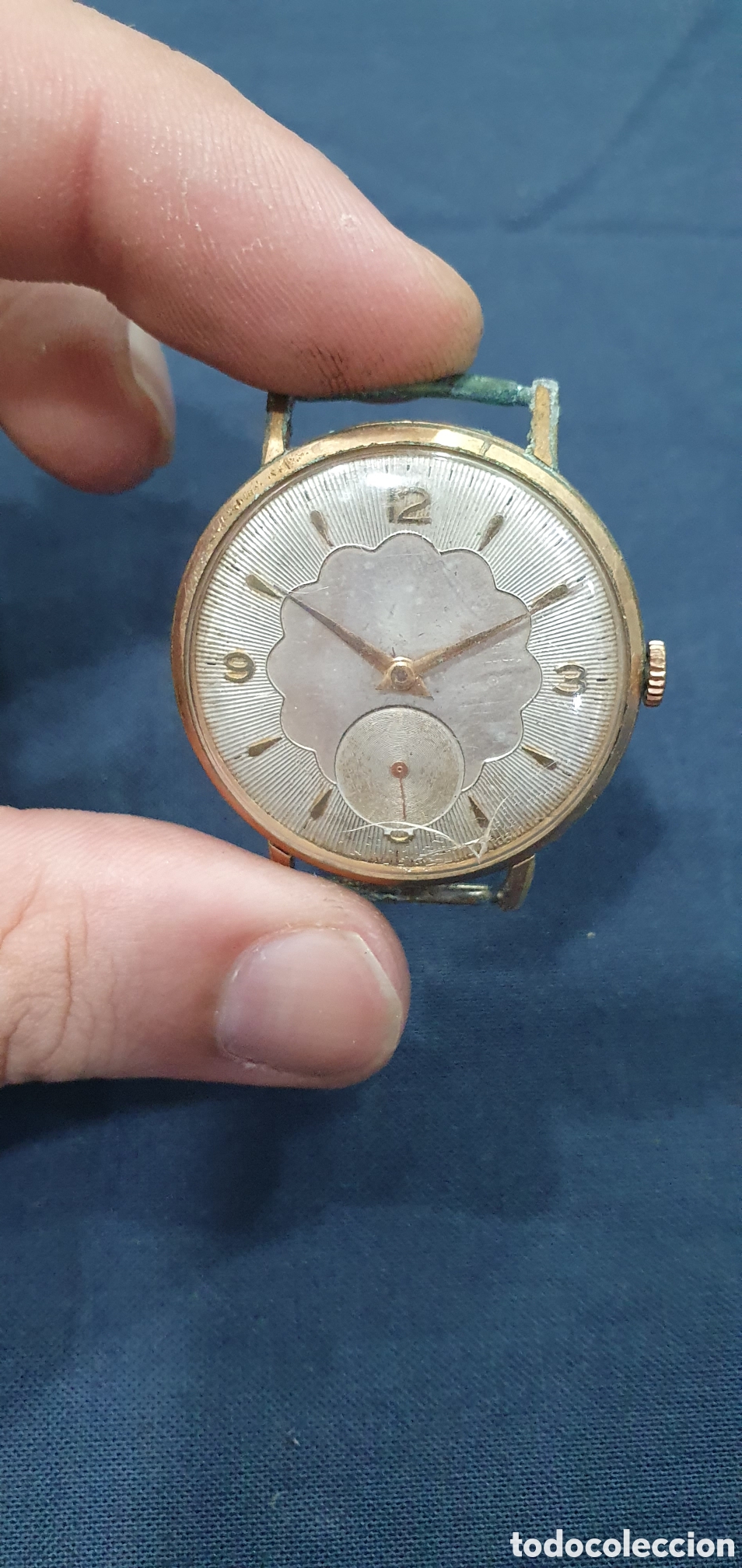 Recambios de relojes: Reloj vintage carga manual chapado. (L135)
