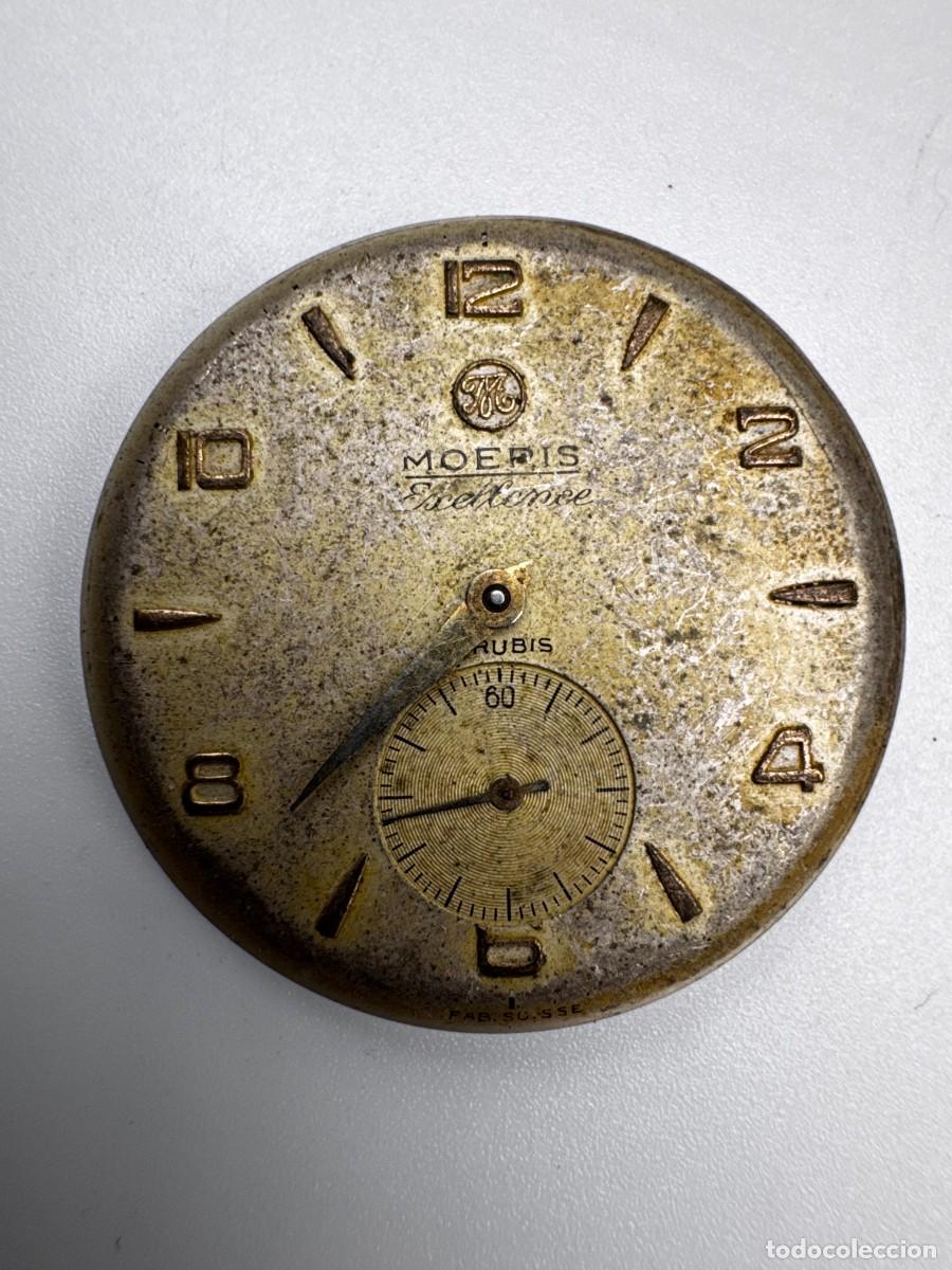 Pe&ccedil;as de reposi&ccedil;&atilde;o de rel&oacute;gios: ESFERA Y MOVIMIENTO RELOJ MOERIS 17 RUBIS FAB SUISSE VINTAGE MEC&Aacute;NICO SEGUNDERO A LAS 6