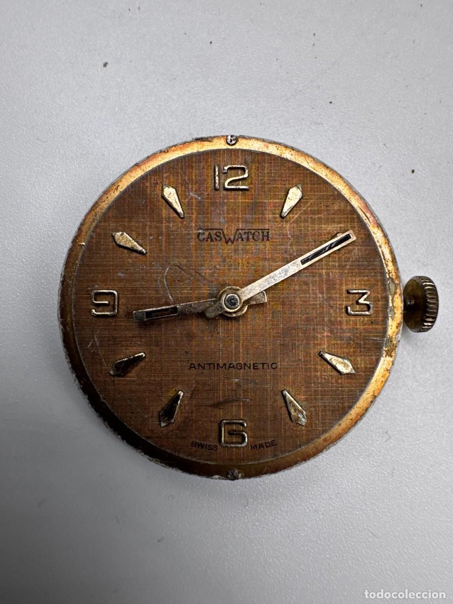 Recambios de relojes: ESFERA Y MOVIMIENTO CASWATCH ANTIMAGNETIC SWISS MADE VINTAGE MEC&Aacute;NICO ESFERA MARR&Oacute;N