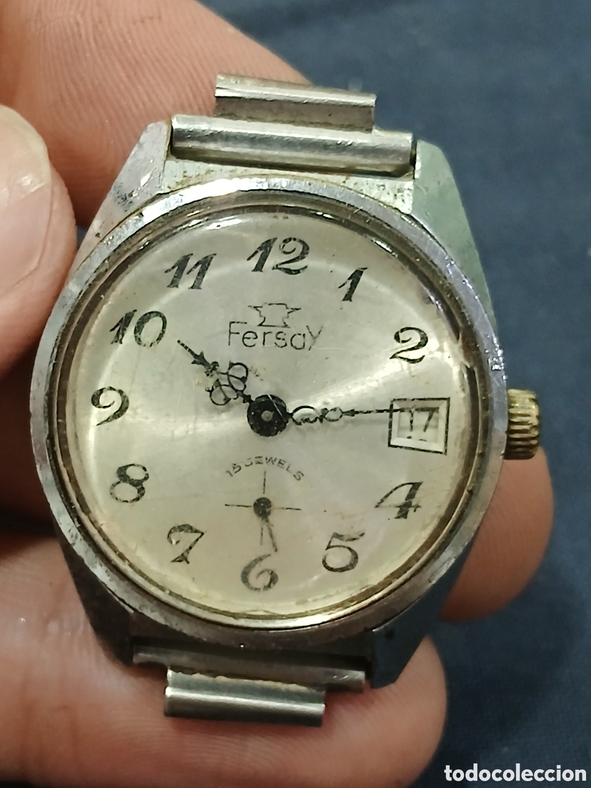 Pe&ccedil;as de reposi&ccedil;&atilde;o de rel&oacute;gios: Reloj vintage Fersay funcionando. (L134)