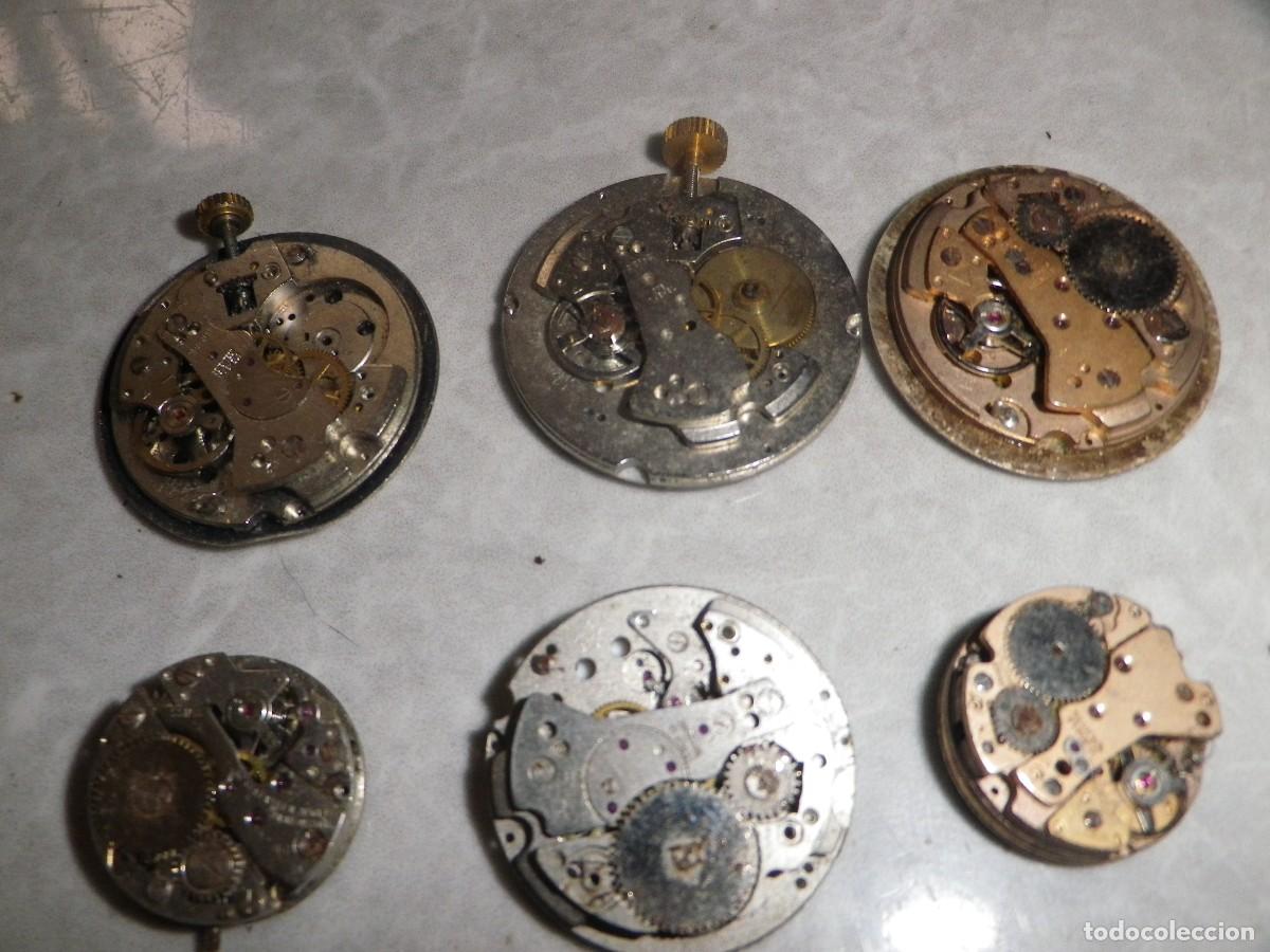 Recambios de relojes: LOTE DE 6 MOVIMIENTOS DE RELOJ MECANICO PIEZAS REPARACION APRENDIZAJE WATCHES