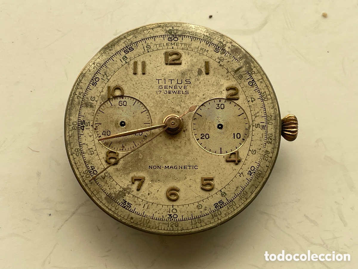 Recambios de relojes: M&aacute;quina cron&oacute;grafo Titus Gen&egrave;ve - para piezas